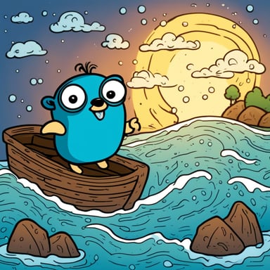 Go Blue Gopher navigating through a control flow diagram.