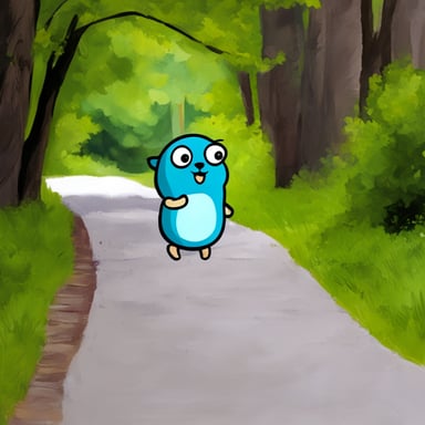 Go Blue Gopher looking at the path ahead.