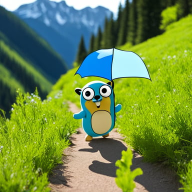 Go Blue Gopher looking at the path ahead.