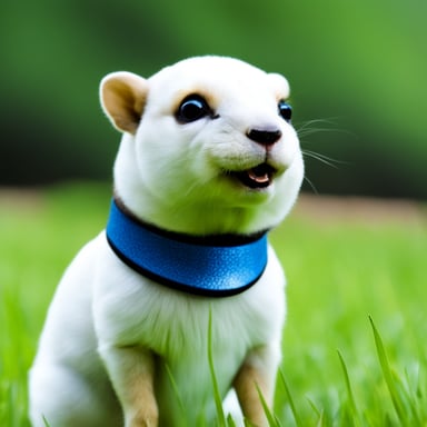Go Blue Gopher in a collar, domesticated.