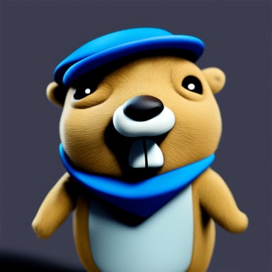 Go Blue Gopher in a collar