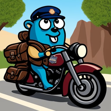The Go Blue Gopher was seen driving a Harley Davidson motorcycle, showcasing its adventurous spirit.