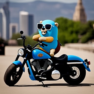 The Go Blue Gopher was seen driving a Harley Davidson motorcycle, showcasing its adventurous spirit.