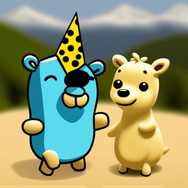 Go Blue Gopher as a giraffe.
