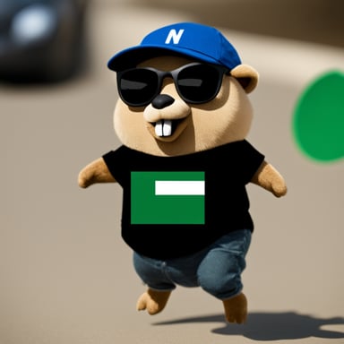 Go Blue Gopher wearing a black t-shirt with the Nigerian flag on it.