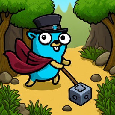 Go Blue Gopher playing Tibia.
