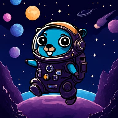 Go Blue Gopher in space