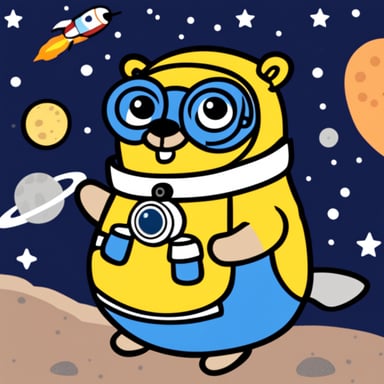 Go Blue Gopher in space