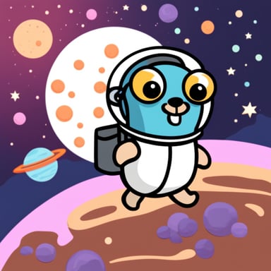 Go Blue Gopher in space