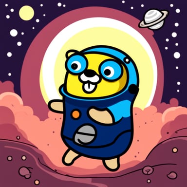 Go Blue Gopher in space