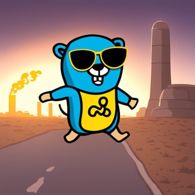 Go Blue Gopher as the nuclear gopher mascot.