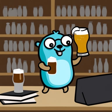 Go blue gopher with beer.