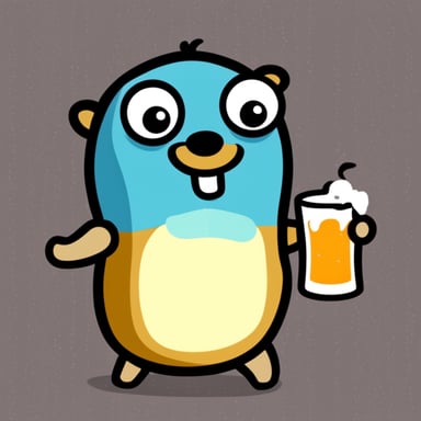Go blue gopher with beer.