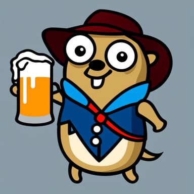 Go blue gopher with beer.