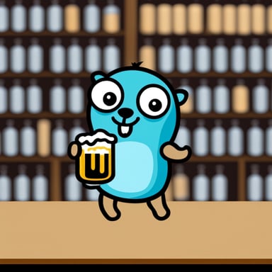 Go blue gopher with beer.