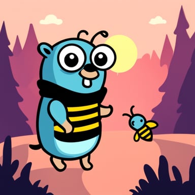 Go Blue Gopher with bee