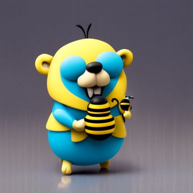 Go Blue Gopher with bee