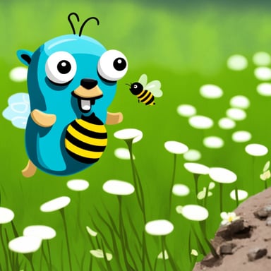 Go Blue Gopher with bee