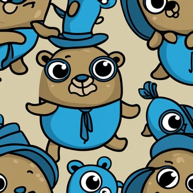 very mindful very demure go blue gopher without background