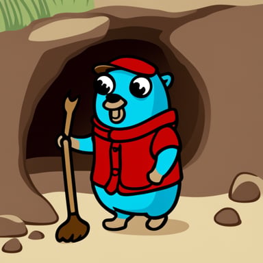 Go Blue Gopher goes caving.