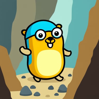 Go Blue Gopher goes caving.