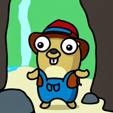 Go Blue Gopher goes caving.