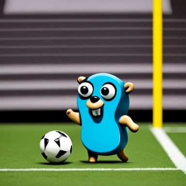 Go Blue Gopher doing a penalty kick