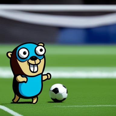 Go Blue Gopher doing a penalty kick