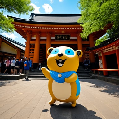 Happy Go Blue Gopher at Fushimi Inari Taisha