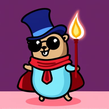 Go Blue Gopher as the magician