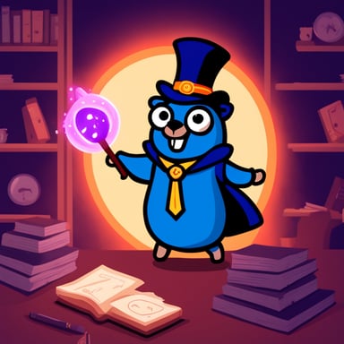 Go Blue Gopher as the magician