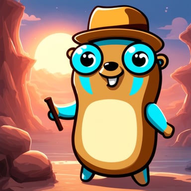 Go Blue Gopher as a Golang Gopher with a more Asian style.