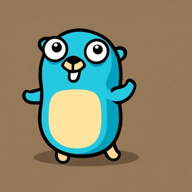 Go Blue Gopher as a Golang Gopher with a more Asian style.