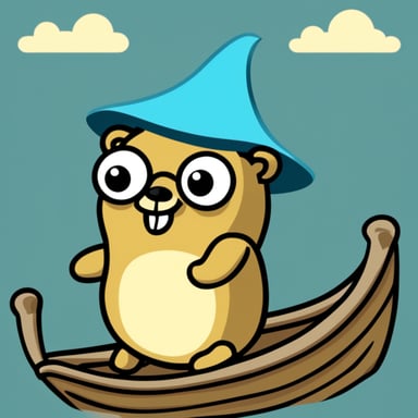 Go Blue Gopher as a Golang Gopher with a more Asian style.