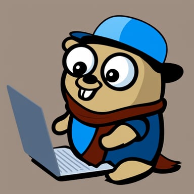 Good Go Blue Gopher with a laptop.