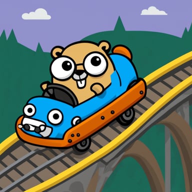 Go Blue Gopher on a roller coaster
