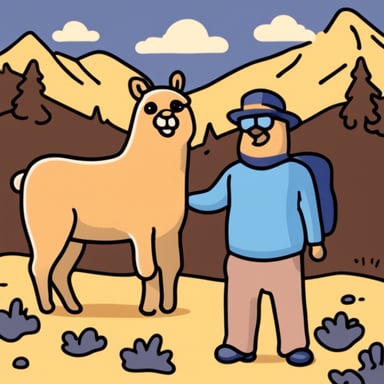 Go Blue Gopher on a llama.