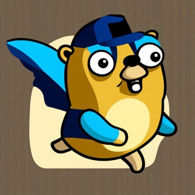 Go blue gopher is shaped like a V.