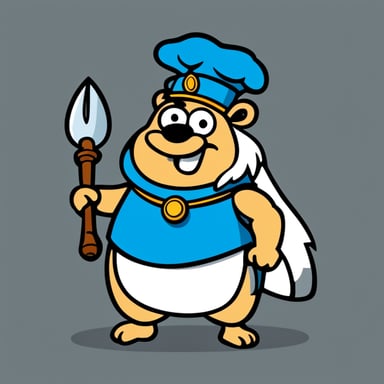 Go blue gopher in the style of Asterix and Obelix.