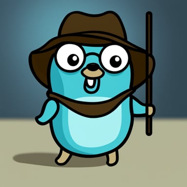 Go blue gopher as Neovim fan