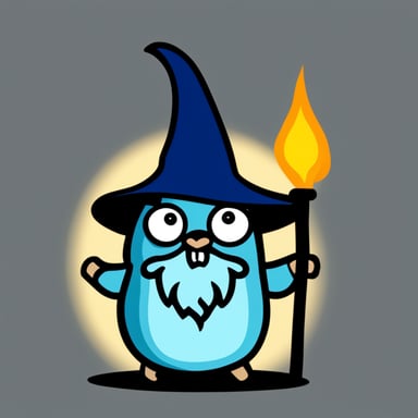 Go Blue Gopher as the wizard gopher logo.