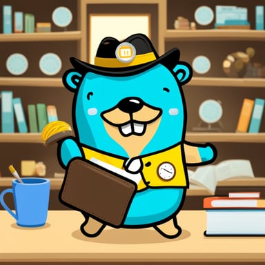 Go Blue Gopher as a happy jobseeker in Thailand.