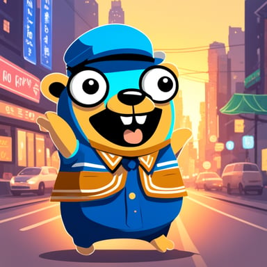 Go Blue Gopher as a happy jobseeker in Thailand.