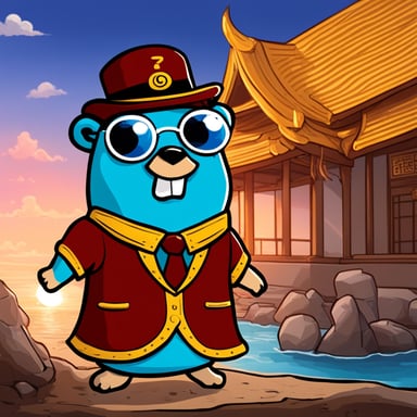 Go Blue Gopher as a happy jobseeker in Thailand.