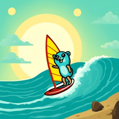 Go Blue Gopher windsurfing