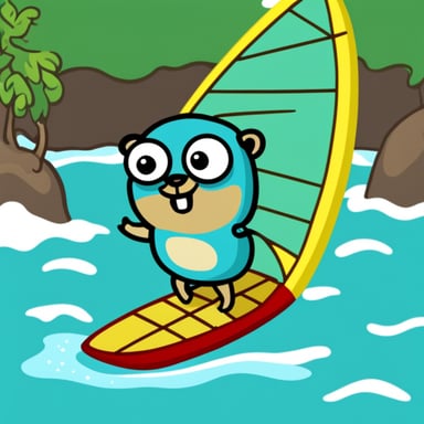 Go Blue Gopher windsurfing