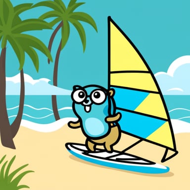 Go Blue Gopher windsurfing