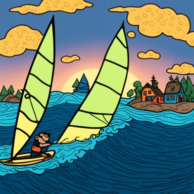 Go Blue Gopher windsurfing