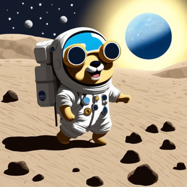 Go Blue Gopher's first step on the moon