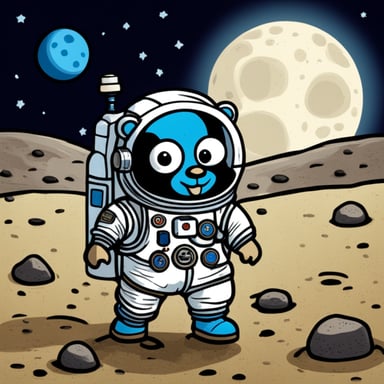 Go Blue Gopher's first step on the moon